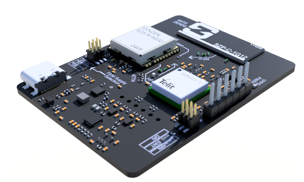 Telit SE868SY-D development kit with FEM + Antennas